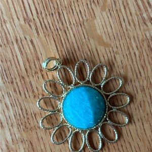 14K Yellow Gold Malachite Pendant Necklace